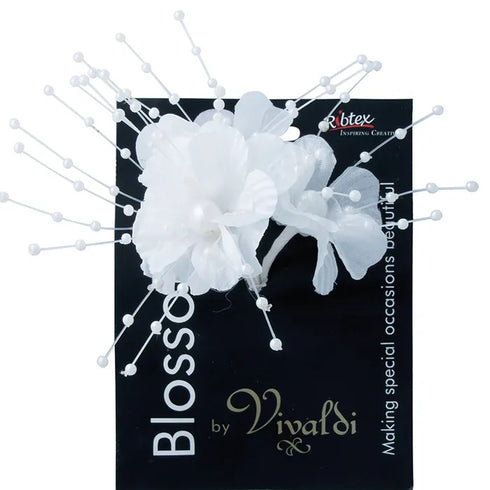 Large Flowers with Pearl Spray (available in 6 colours)